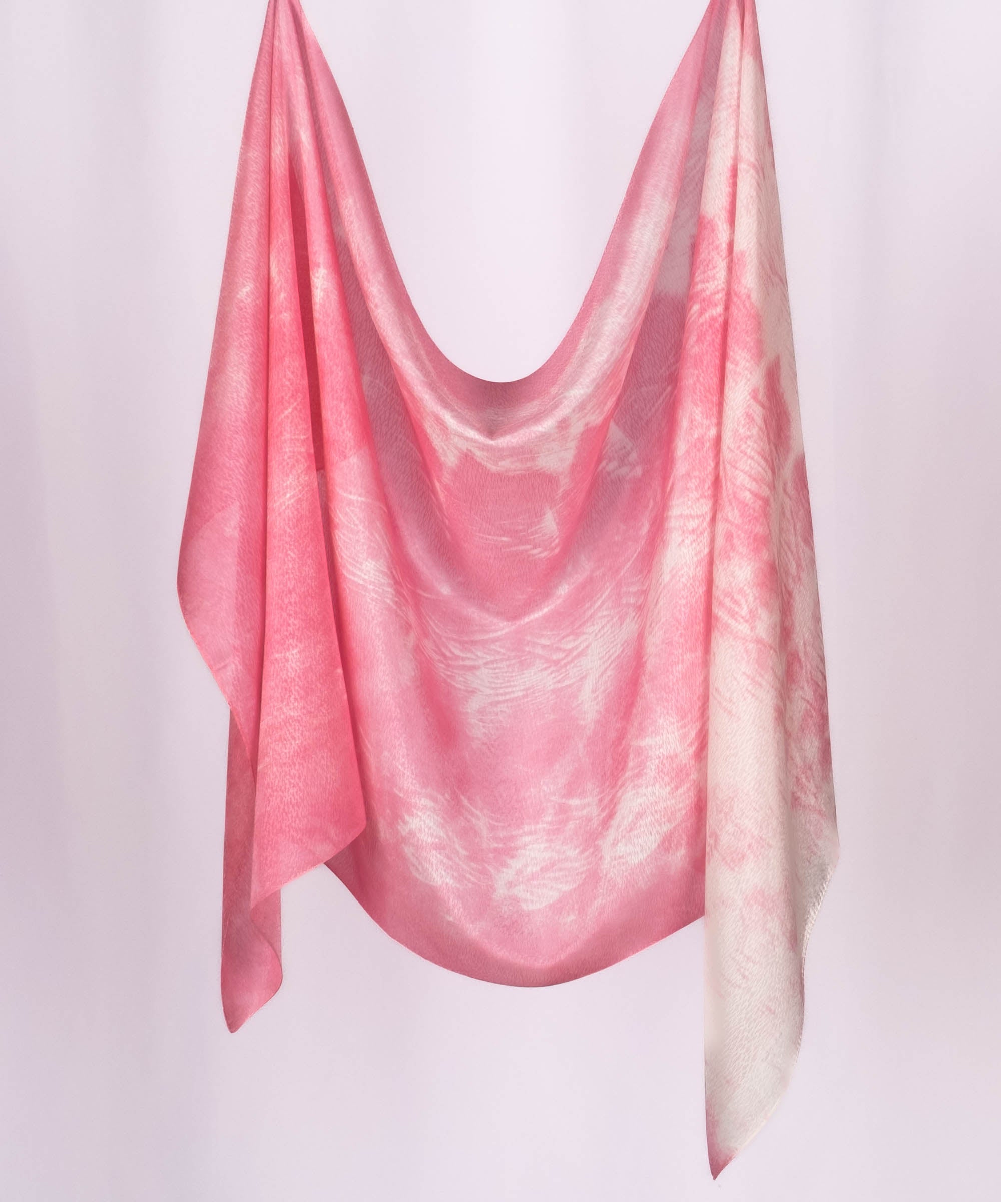 シノニムウルフ、紋紗の絞り染めシルクストール - Pink