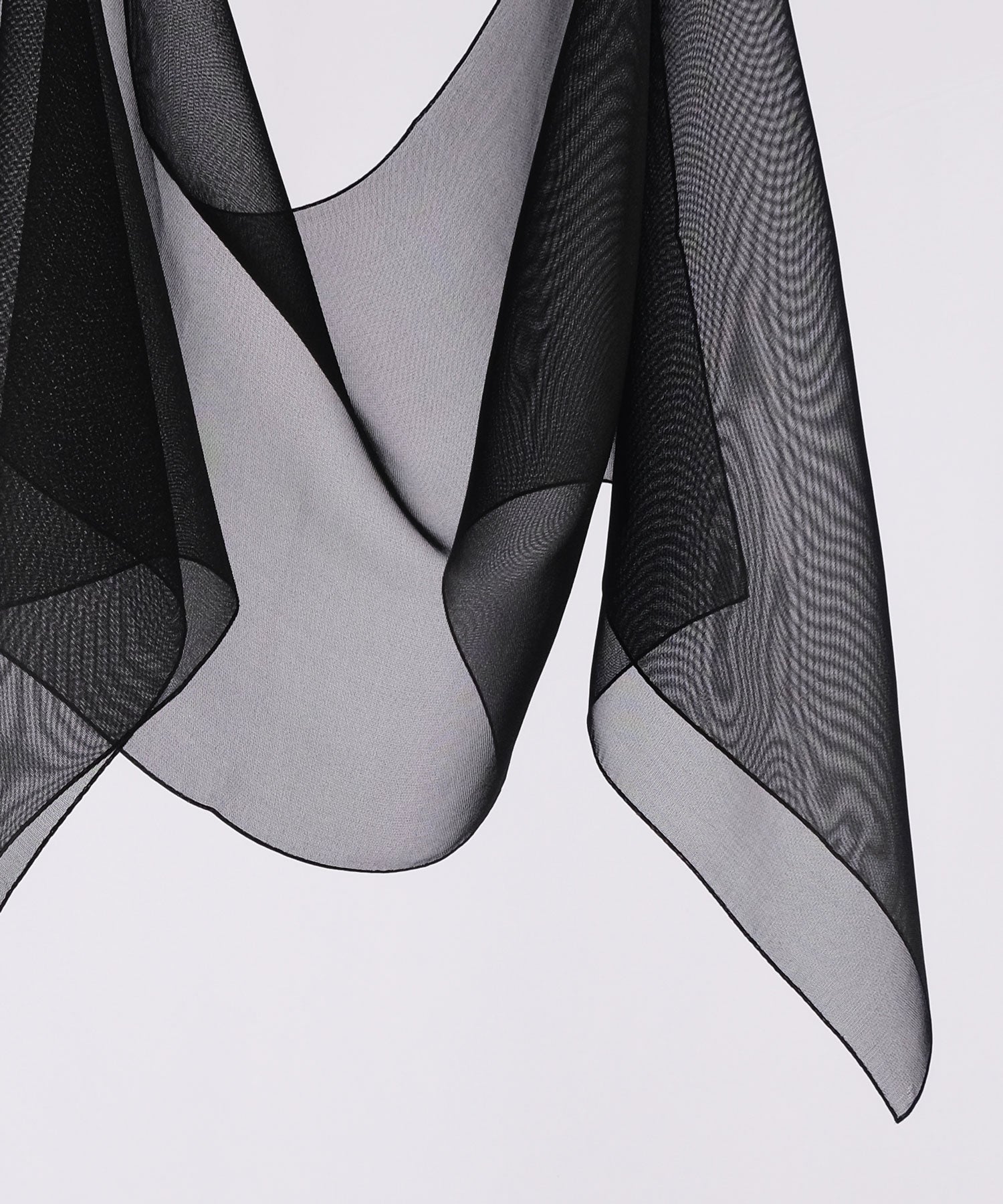 漆黒紗のシルクストール スリムショート