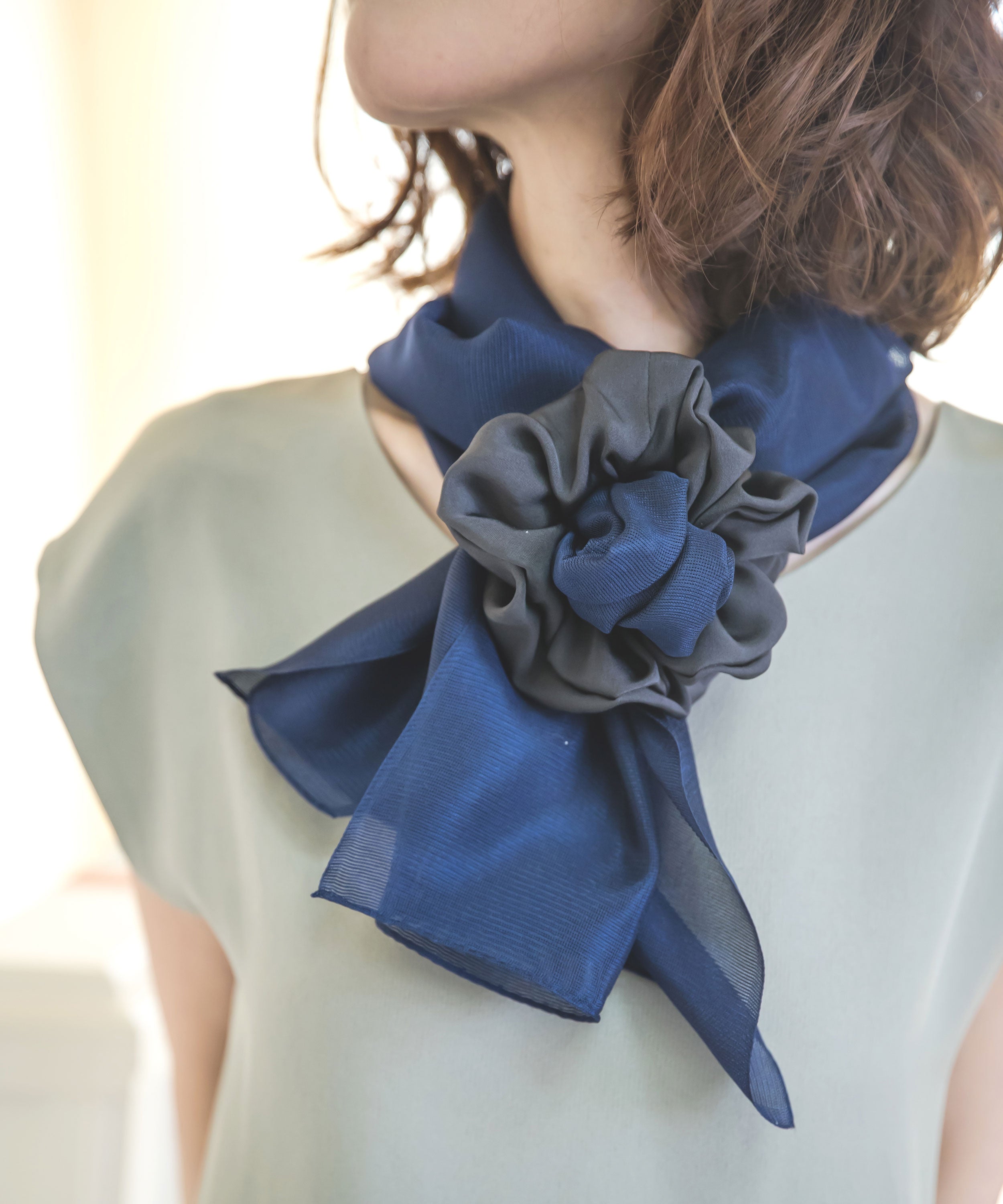 きらめく絽の色無地シルクストール スリム