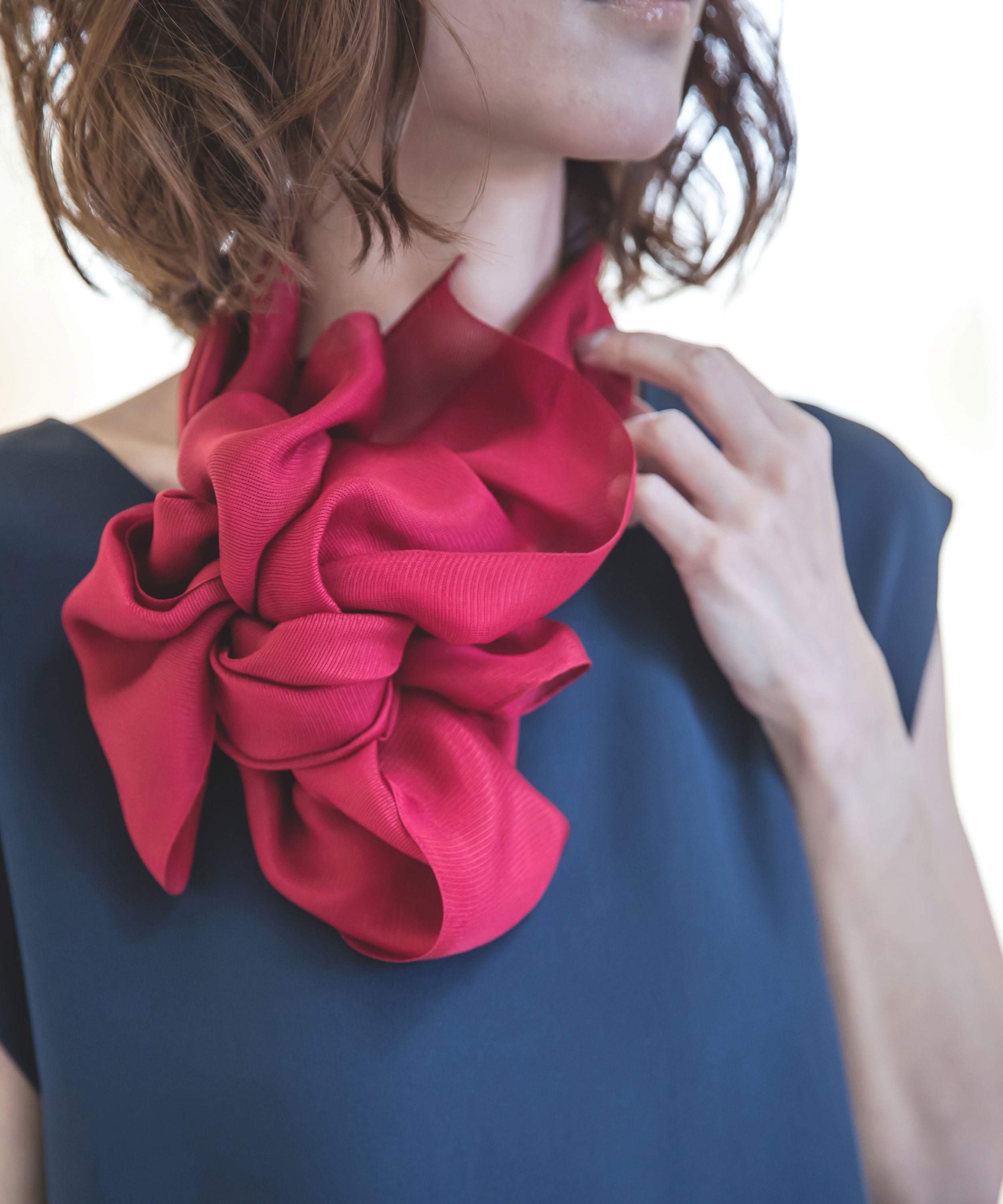 きらめく絽の色無地シルクストール スリム