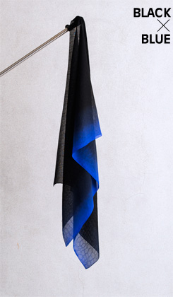 ROSHA BLACK/ゼブラ織バイカラー 青