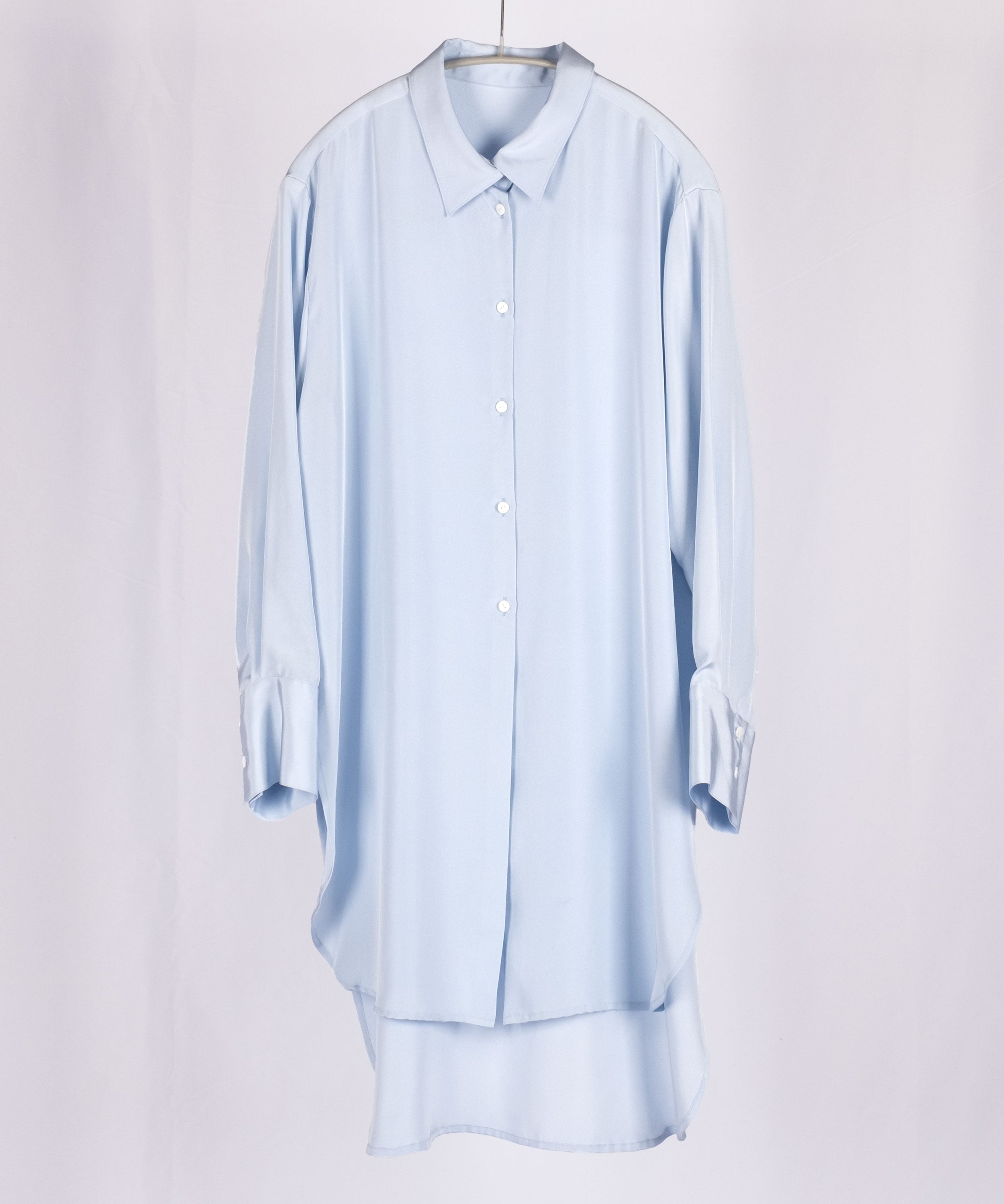 シルクのロングシャツコート