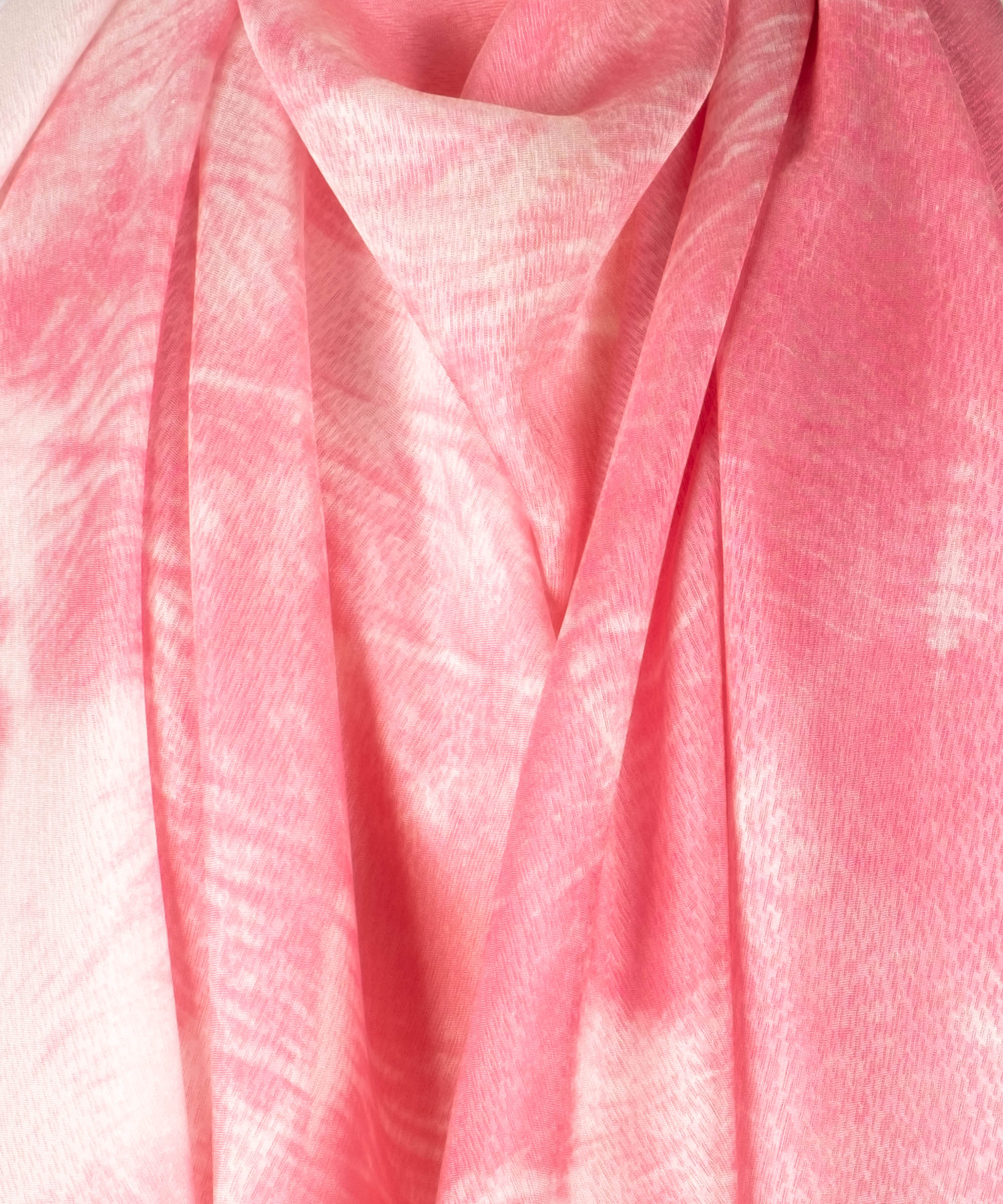 シルキーウルフ、紋紗の絞り染めシルクストール - Pink